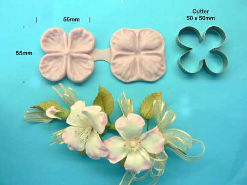 Dogwood Rose Cutter and Veiner Set - Click Image to Close